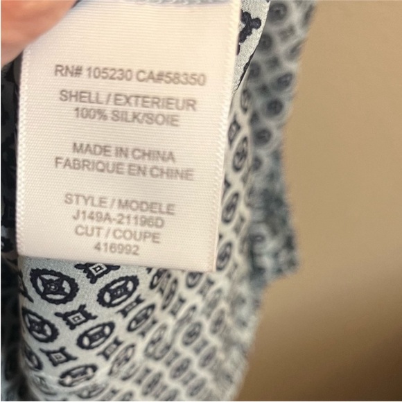 SILK JOIE Drew D Printed Porcelain Peacock Blue Medallion Tank Small Luxury EUC - Picture 10 of 14